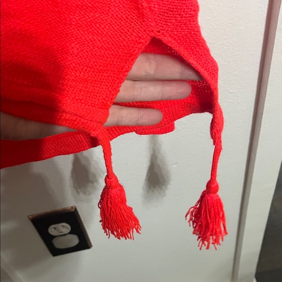 Lilly Pulitzer Jody V-neck sweater in spicy coral color with tassels Sz XS - Picture 3 of 4
